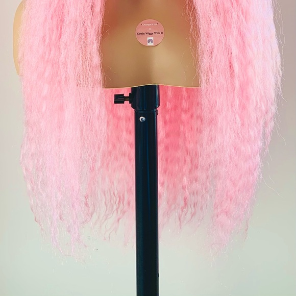 Long Wavy/Twist Style Pink Synthetic Lace Front Wig - Picture 5 of 11